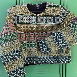 FANTASTIC Vintage J. Peterman Embroidered Blazer